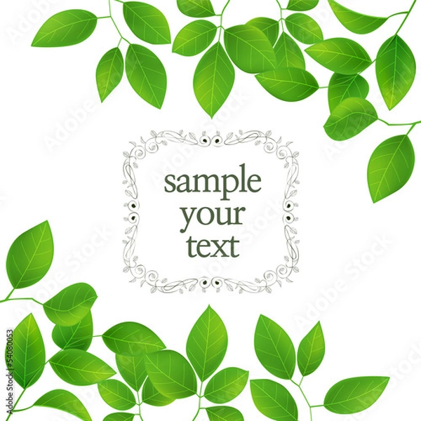 Fototapeta leaves frame