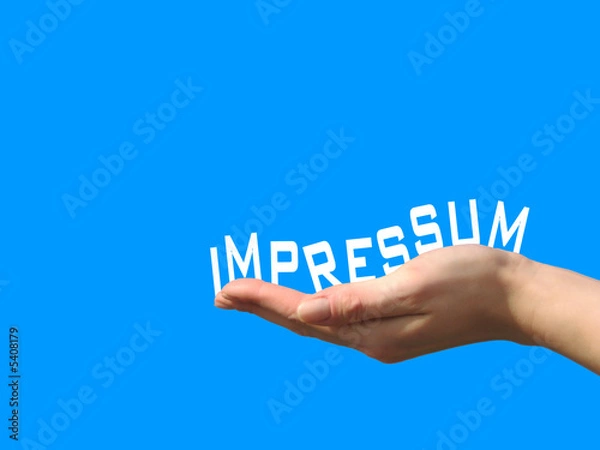 Obraz Impressum auf der Hand