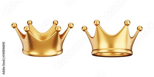 Obraz 3d gold crown on the white background