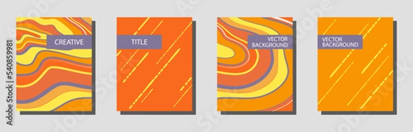 Obraz Set of abstract creative universal artistic templates. For poster, invitation, flyer, banner, brochures, email header, notebooks, planners, books, catalogs, cards etc.