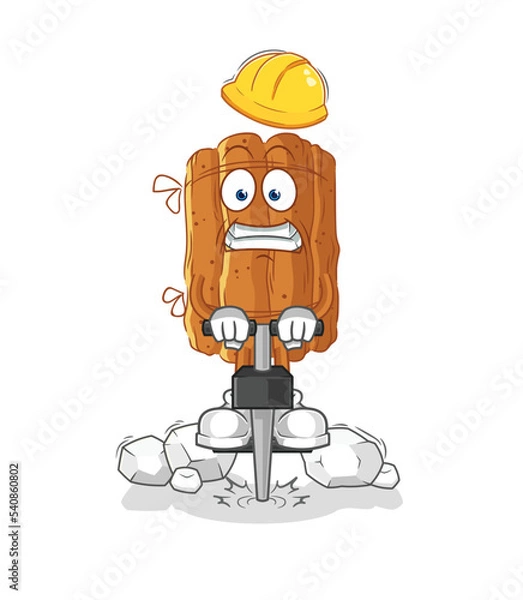 Fototapeta cinnamon drill the ground cartoon character vector