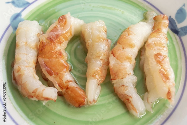 Obraz raw shelled prawns