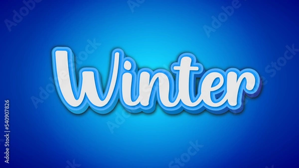 Fototapeta Winter editable 3d text effect templete design