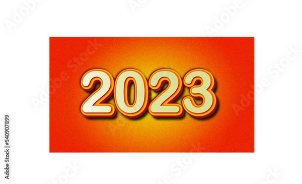 Fototapeta 2023 text effect with realistic 3d style