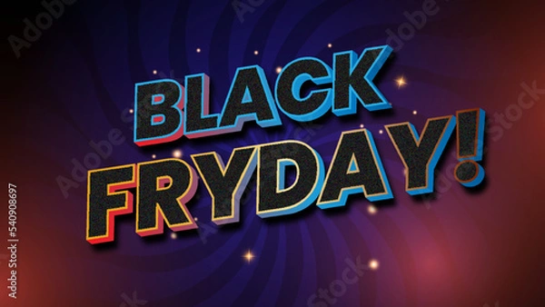 Fototapeta Black Friday 3d Editable text effect  banner template 