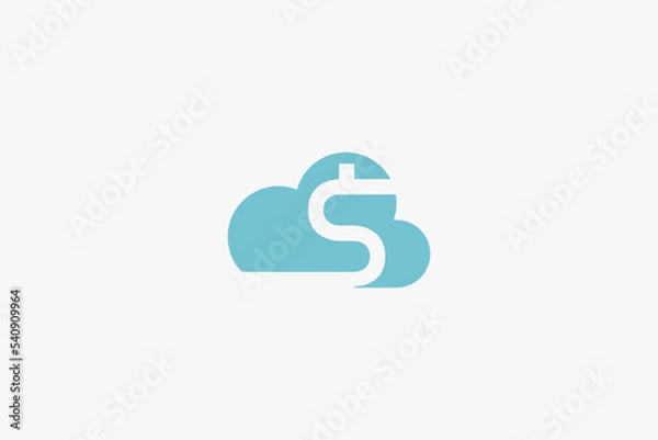 Fototapeta Illustration vector graphic of cloud and dollar symbol