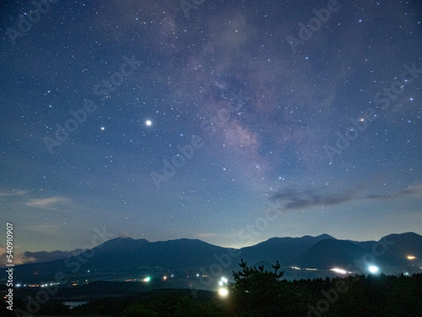 Obraz 浅間山と天の川