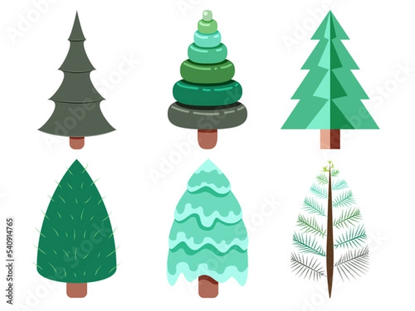 Fototapeta christmas tree set