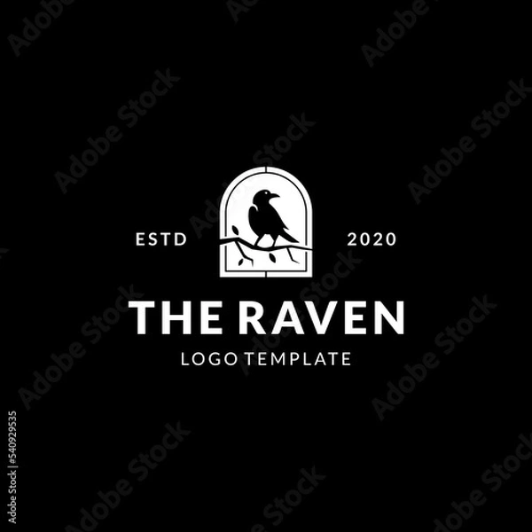 Fototapeta The Raven Logo Vector Minimalist Abstract Vector Business 