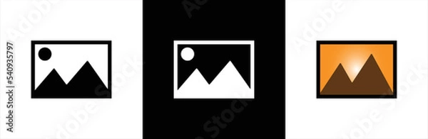 Fototapeta Gallery icon set. Photo gallery icon. Gallery icon collection. Image icon, picture symbol. photo signs. Vector illustration