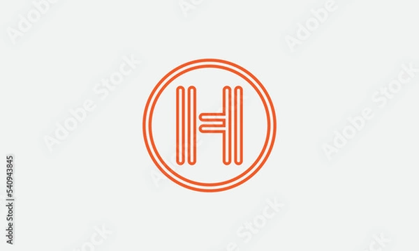 Fototapeta Circle and line logo vector with circle and unique 2d flat icon symbol for brand and business logo letters and alphabets