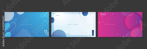 Obraz Modern colored abstract background with memphis style, geometry shape, and colourful gradient.