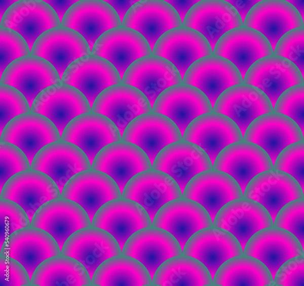 Fototapeta Round scales of psychedelic color, punchy vector forms and colors that demand attention, seamless