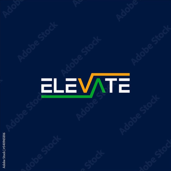 Obraz Typographic Text Font Elevate, logo design inspiration