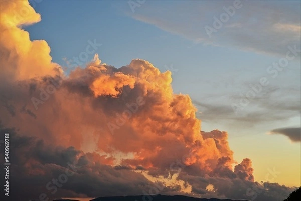 Fototapeta Fire clouds, ogniste chmury