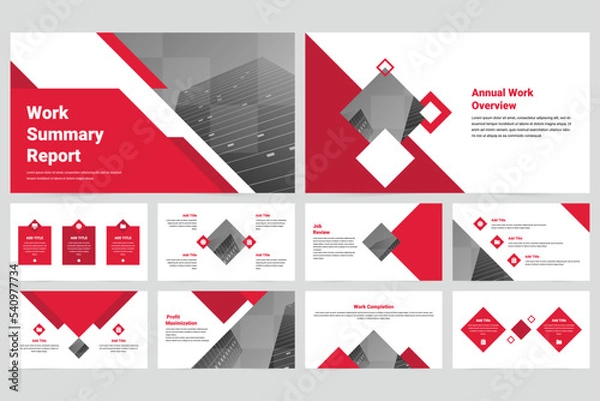 Obraz Modern work summary report presentation