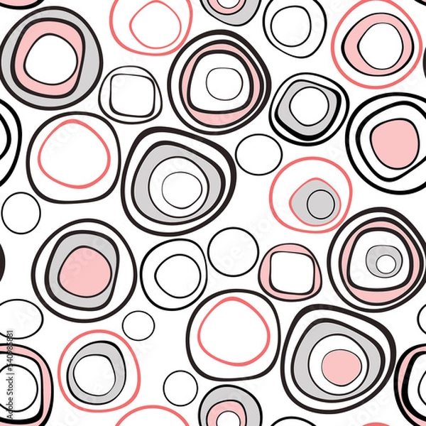 Obraz Seamless abstraction modern retro pattern circles vintage colors