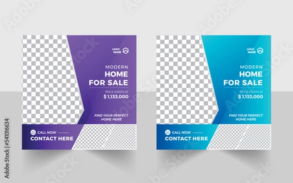 Obraz Real Estate Home Sale And Web Banner