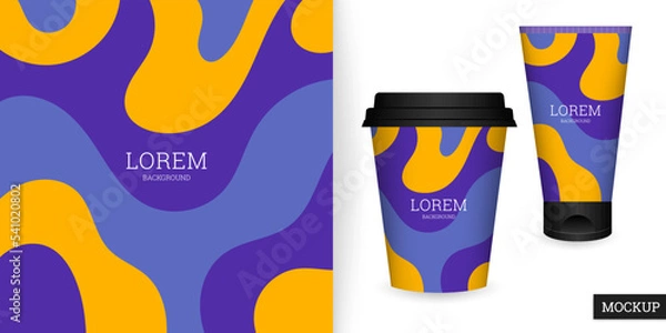 Fototapeta Abstract background in flat style. Banner for beauty presentation. Template with colorful shapes. Vector illustration. Branding design for cosmetics cover, card, flyer, poster. Stock.