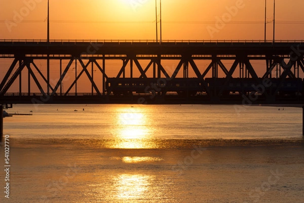 Obraz train on the bridge