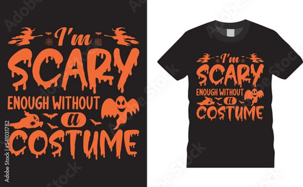 Fototapeta Spooky halloween svg t-shirt design vector template. scary saying horror quotes. ready for print cricut, label, shirts, decoration, greeting cards, Poster, Background, emblem, pumpkin, witch, holiday