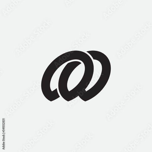 Obraz Initial letter AW connection monogram logo design.