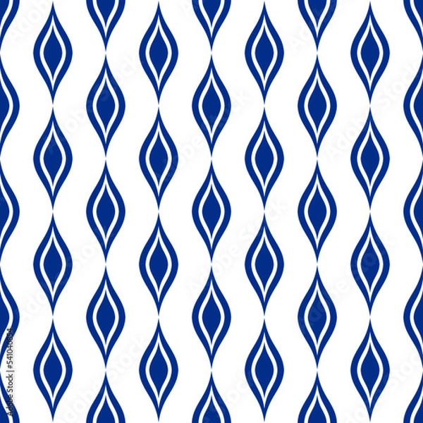 Obraz Blue seamless pattern wallpaper