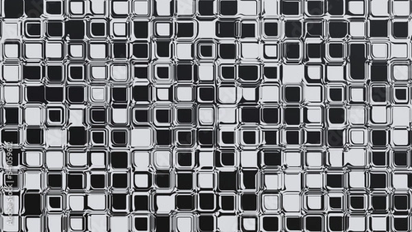 Obraz Abstract black and white liquid squares texture background