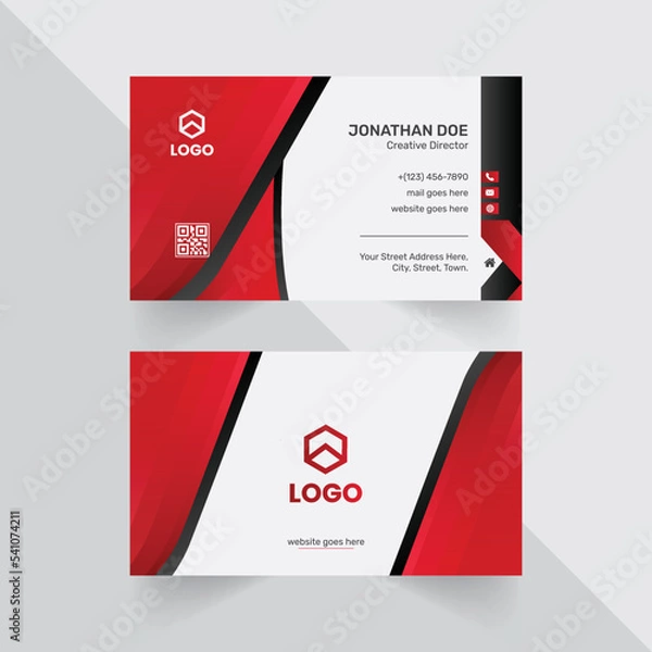 Obraz creative abstract Business Card Design With Black And Red Gradients