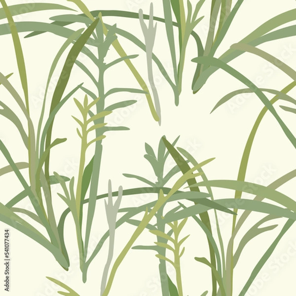 Obraz Abstract seamless pattern with leaves. Trendy hand drawn textures.