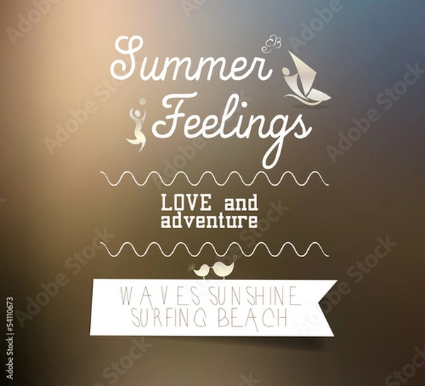 Obraz Summer feelings typography - blurred background