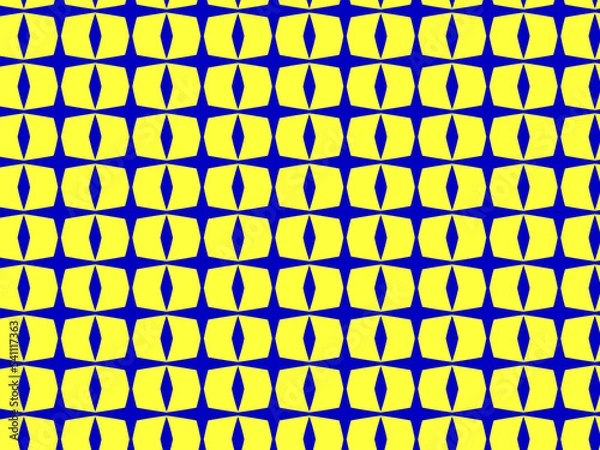 Fototapeta Blue seamsless pattern, repeated texture, forms, fabric background