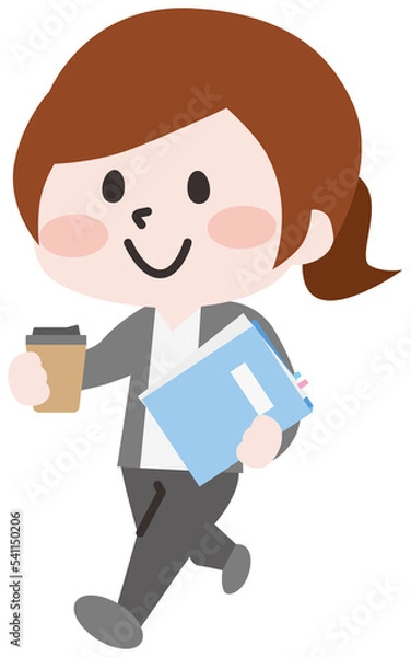 Fototapeta 歩くスーツの女性会社員