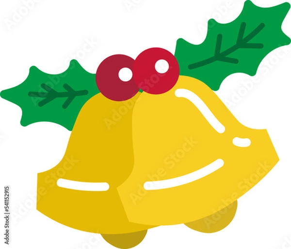 Fototapeta ヒイラギのついたベルのイラスト