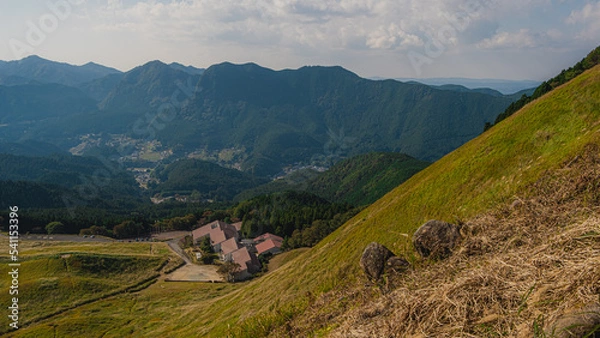Fototapeta view from the top of the mountain in Japan