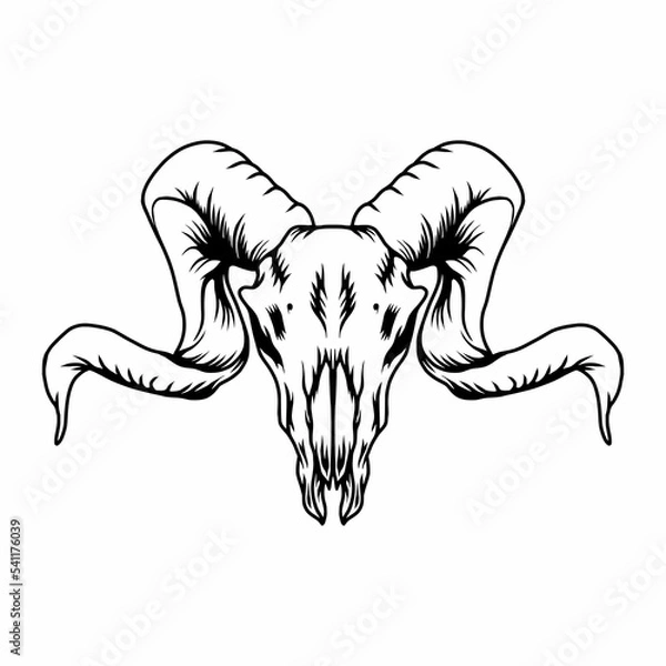 Obraz Goat skull mascot logo