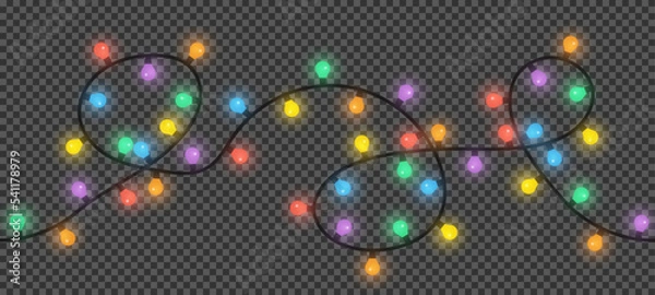 Obraz Christmas lights on transparent background