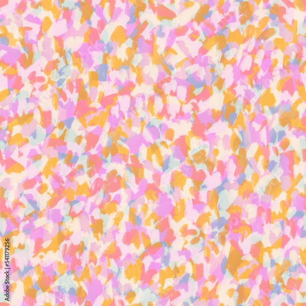 Fototapeta Painted colorful seamless pattern. Abstract background with brush strokes. 