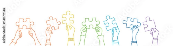 Obraz Different hands of multiethnic people.