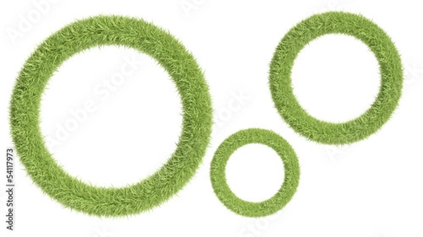 Obraz Round frame from grass isolatedon white background