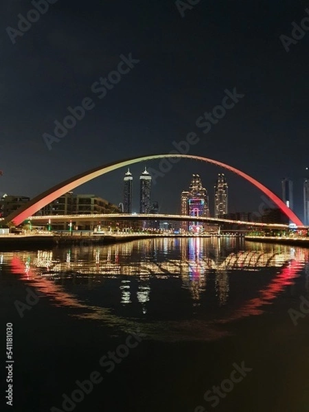 Obraz Night time of Dubai downtown 