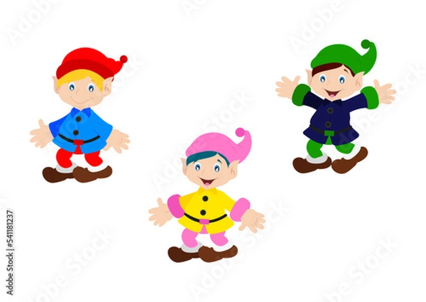Fototapeta Three Dwarfs in different positions
