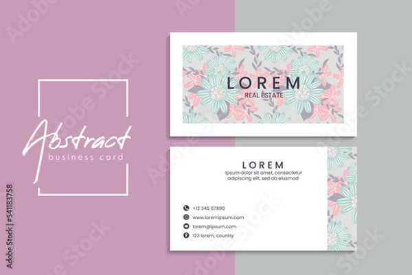 Obraz Floral style business card template vector