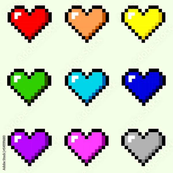 Fototapeta pixel heart art