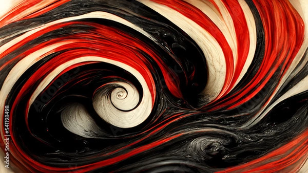 Obraz Red, Black & White, Artful abstract 3d Background 