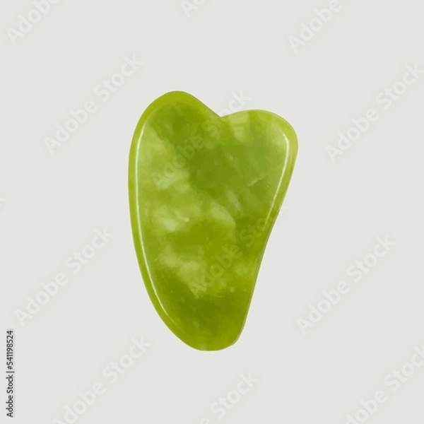 Obraz gua sha green stone for massage scraper vector