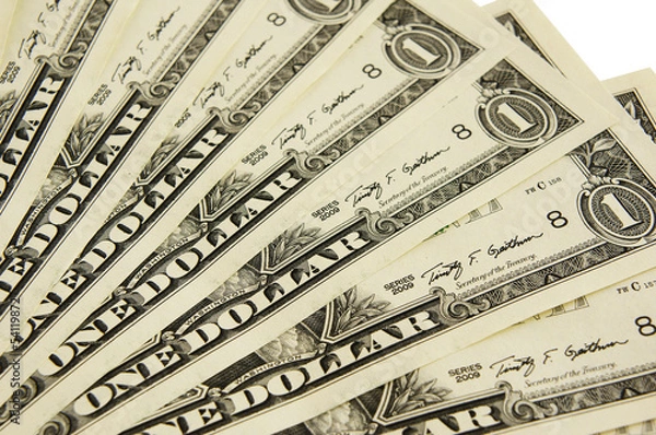 Obraz Background from dollars on a white background