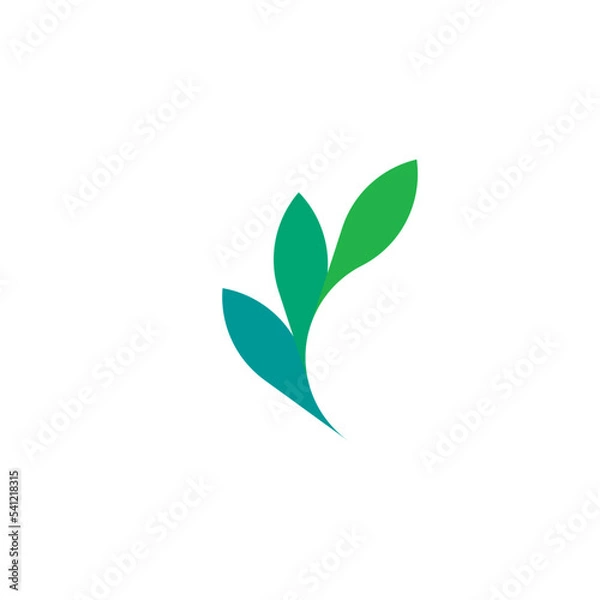 Fototapeta eco green leaves plant logo