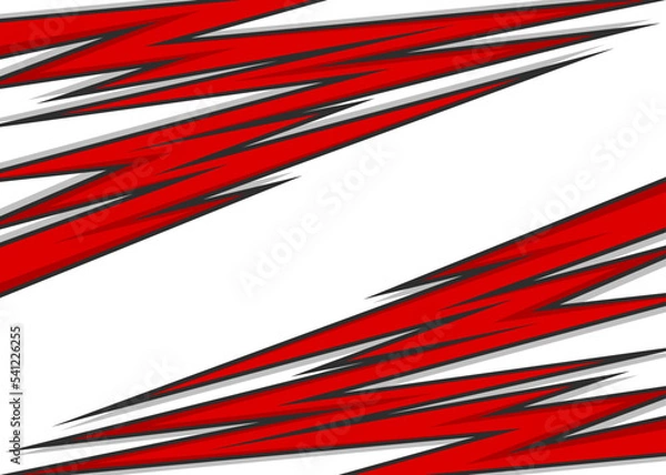 Fototapeta Abstract background with red geometric sharp arrow pattern and with some copy space area