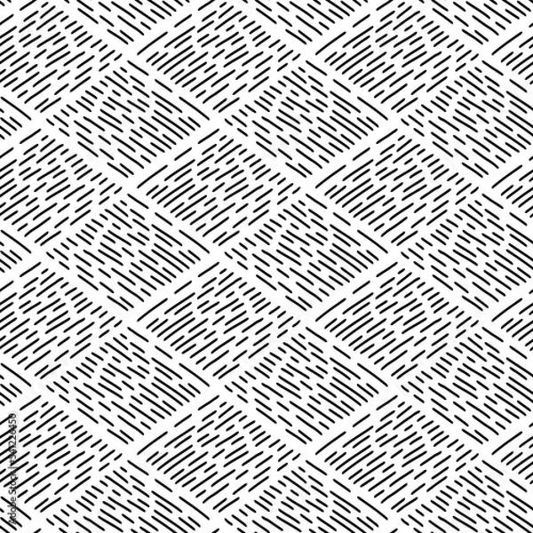 Fototapeta Abstract graphic black- white seamless pattern. Simple background for fabric, textile and linen, decoration, invitation, wallpaper, pattern fills or web page backdrop, print, gift and wrapping paper
